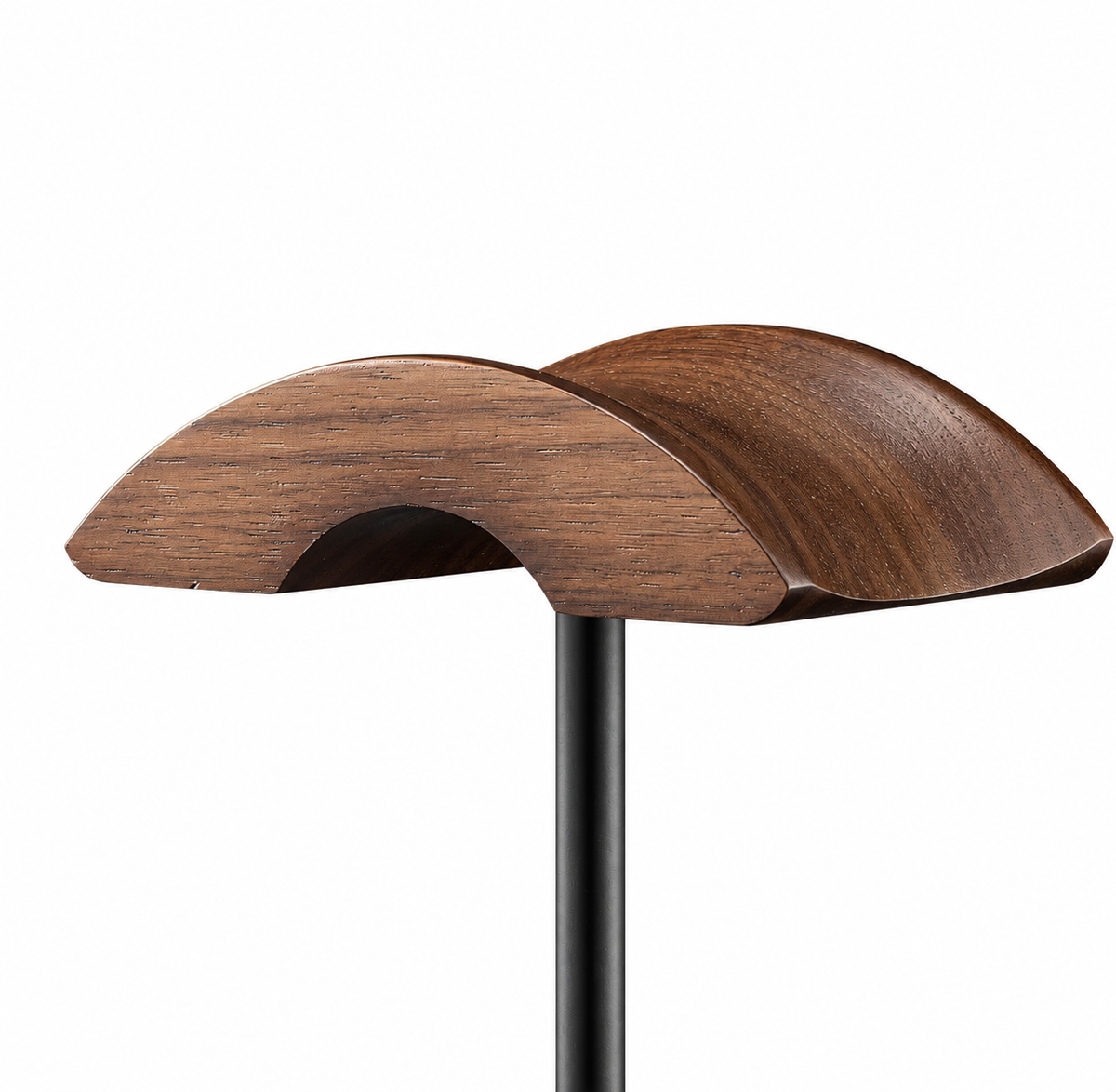 Black Aluminum Headphone Stand with Walnut Wood Headband Rest - view 2