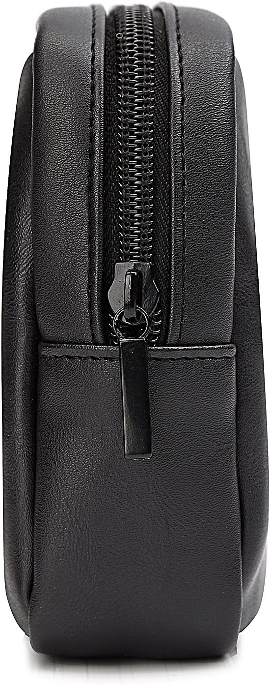 Black Zippered Electronics Accessory Pouch with Mesh Compartments - view 2