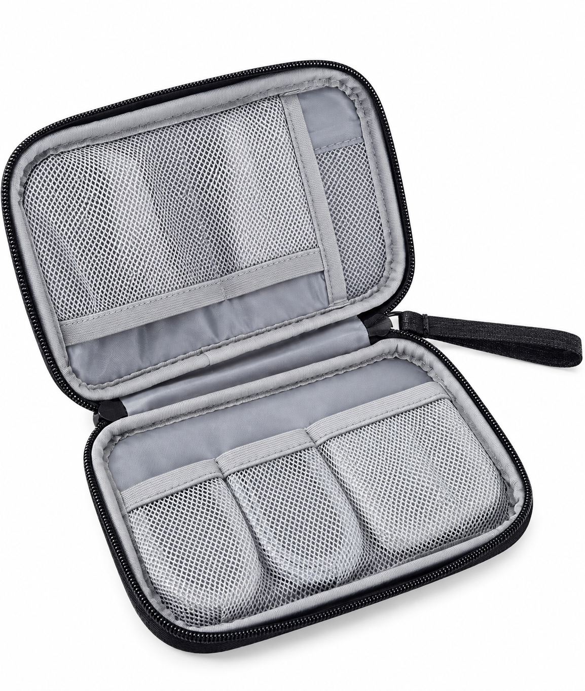Black Single-Layer Electronics Organizer Pouch - view 2
