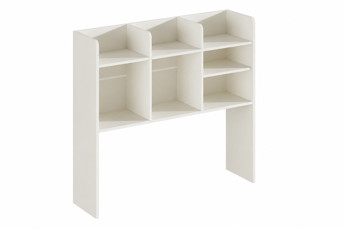 Off-White Seven-Compartment Desktop Hutch - view 2