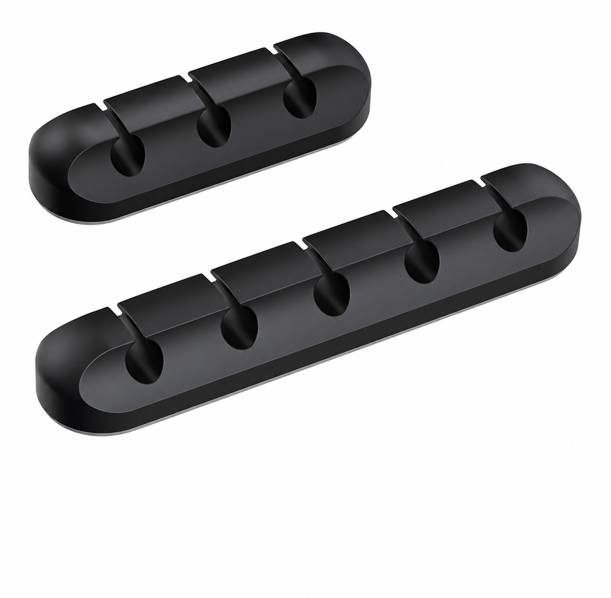 Black Adhesive Cable Holder Strips with 3, 5 and 7 Slots - view 2