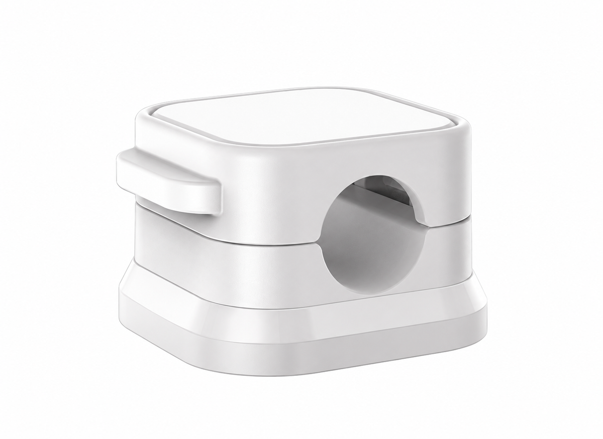 White Magnetic Adhesive Cable Clips, 9 Pack