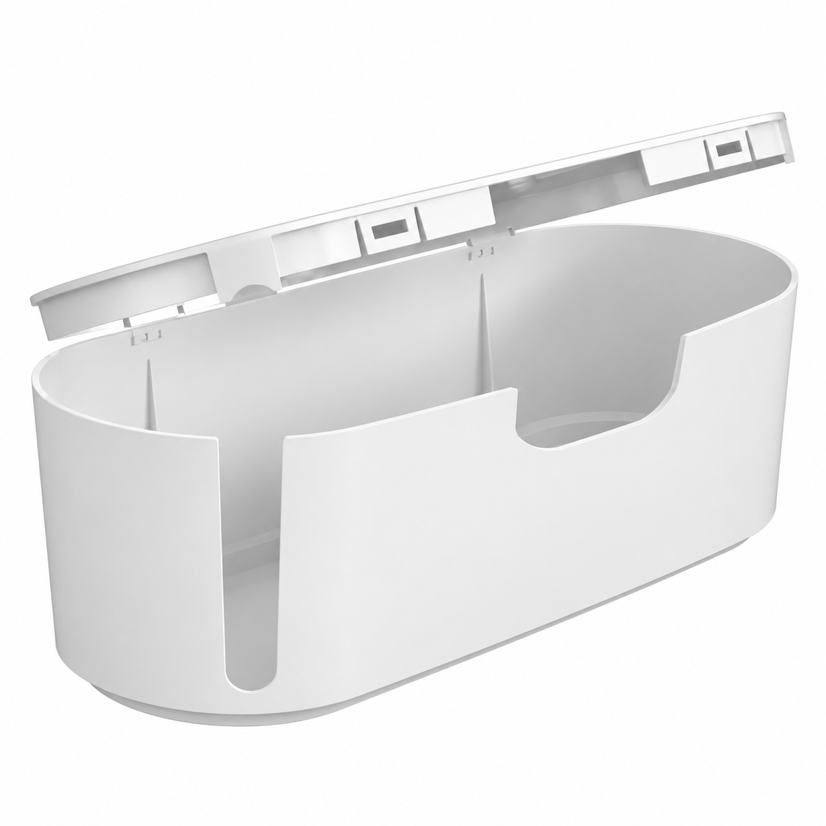Small White Cable Management Box with Removable Lid - view 2