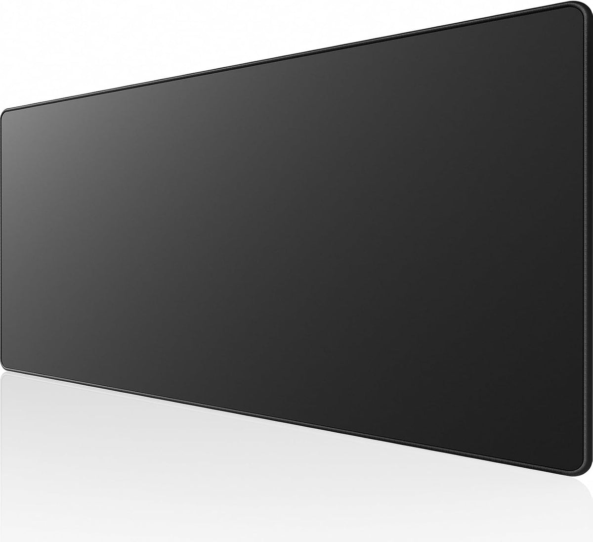 Black Extended Cloth Mouse Mat with Stitched Edges