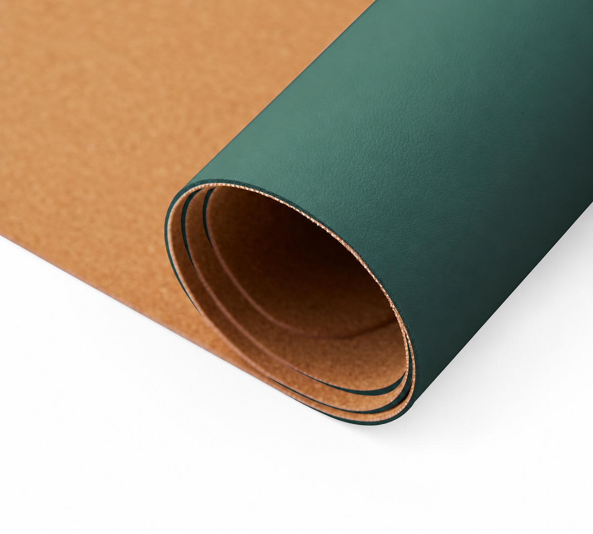 Dark Green Dual-Sided PU Leather and Cork Desk Mat - view 2