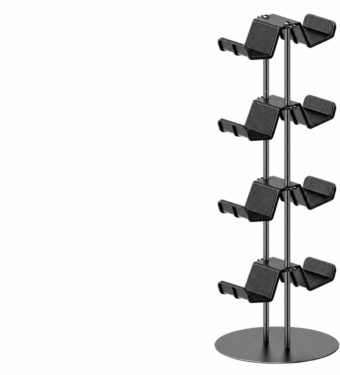 Black Four-Tier Controller and Headphone Stand