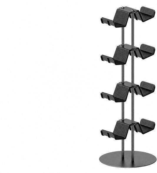 Black Four-Tier Controller and Headphone Stand