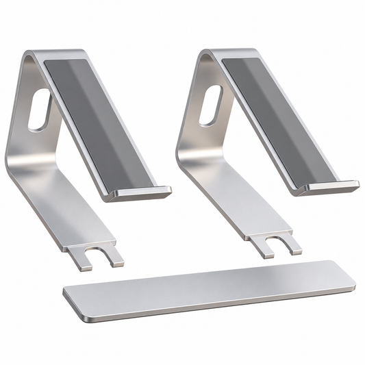 Silver Three-Piece Aluminum Laptop Stand