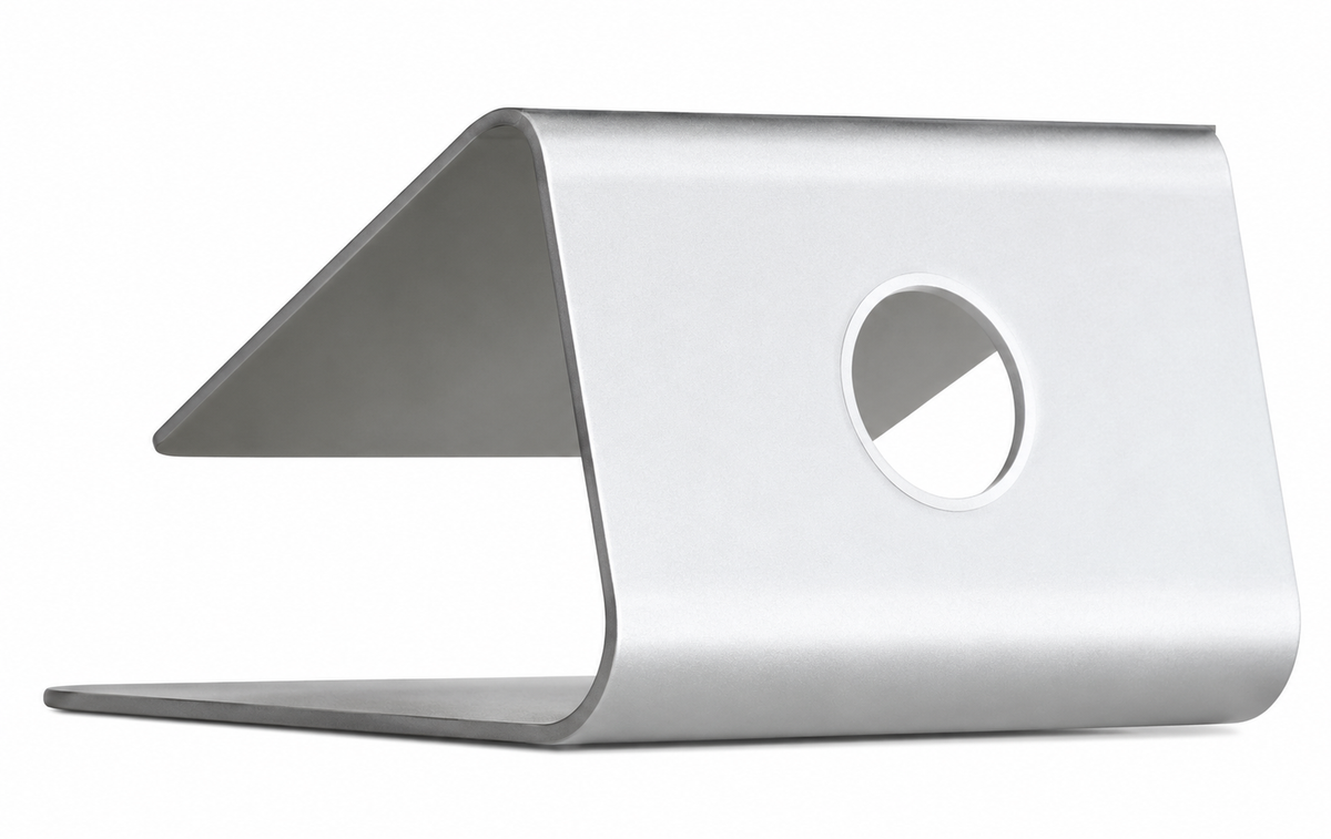 Silver One-Piece Aluminum Laptop Stand with Rear Cable Hole - view 2