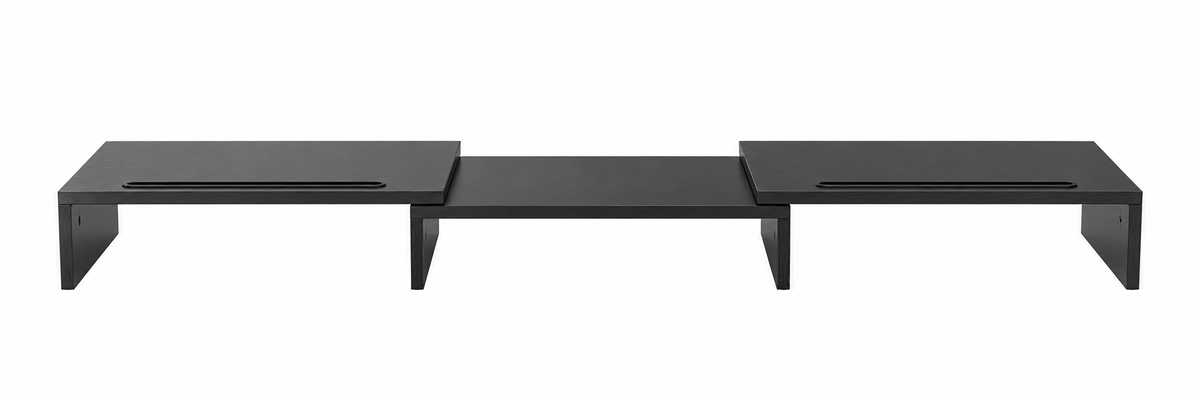 Black Adjustable Dual Monitor Riser - view 2