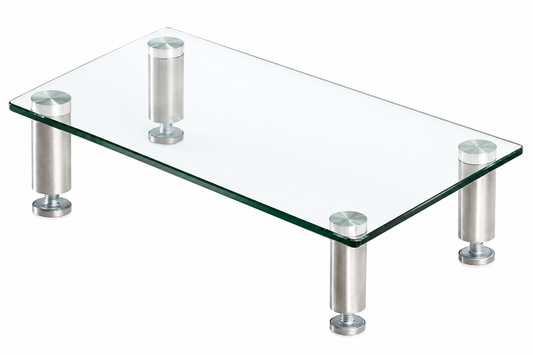 Two-Pack Clear Glass Adjustable Monitor Risers