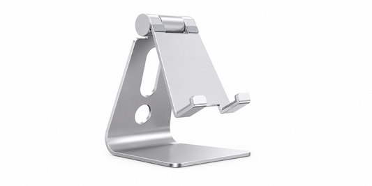 Silver Adjustable Aluminum Desktop Phone Stand