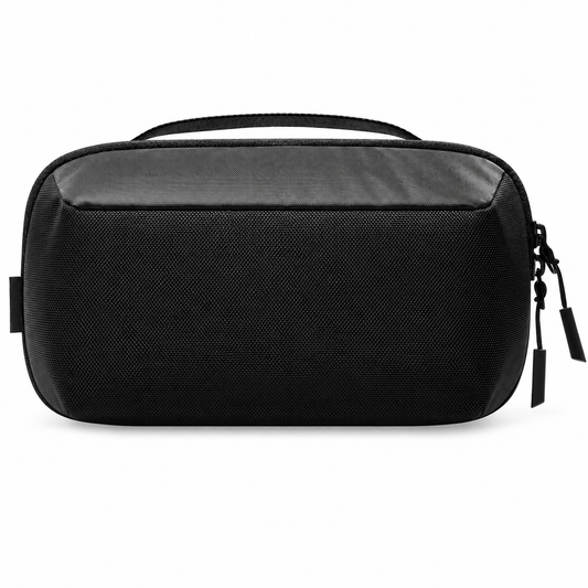 Black Electronics Organizer Pouch with Removable Card Panel