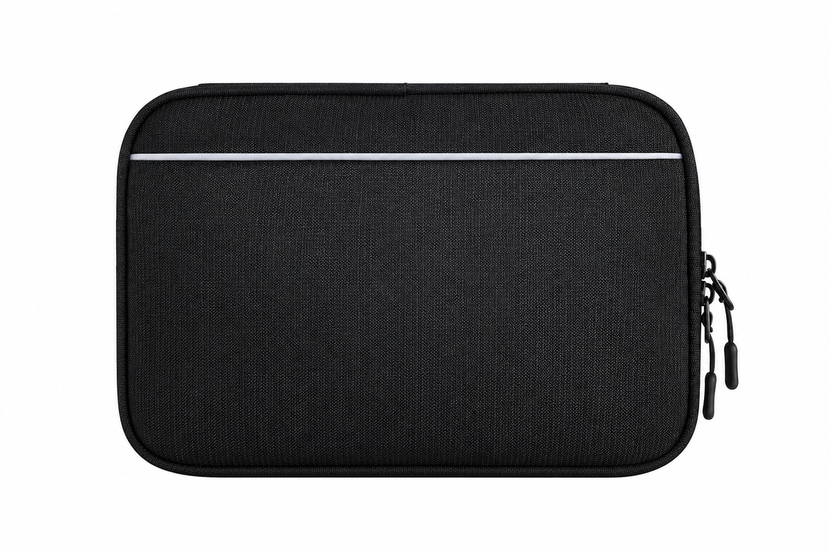 Black Nylon Electronics Accessory Organizer Pouch