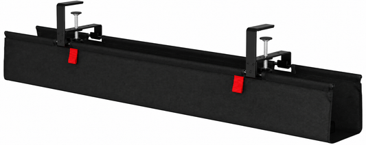 Black 36-Inch Fabric Under-Desk Cable Tray with Clamp Mounts