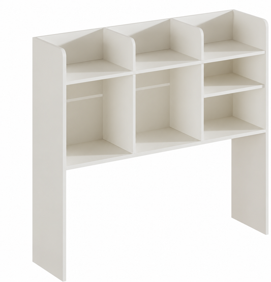 Off-White Seven-Compartment Desktop Hutch