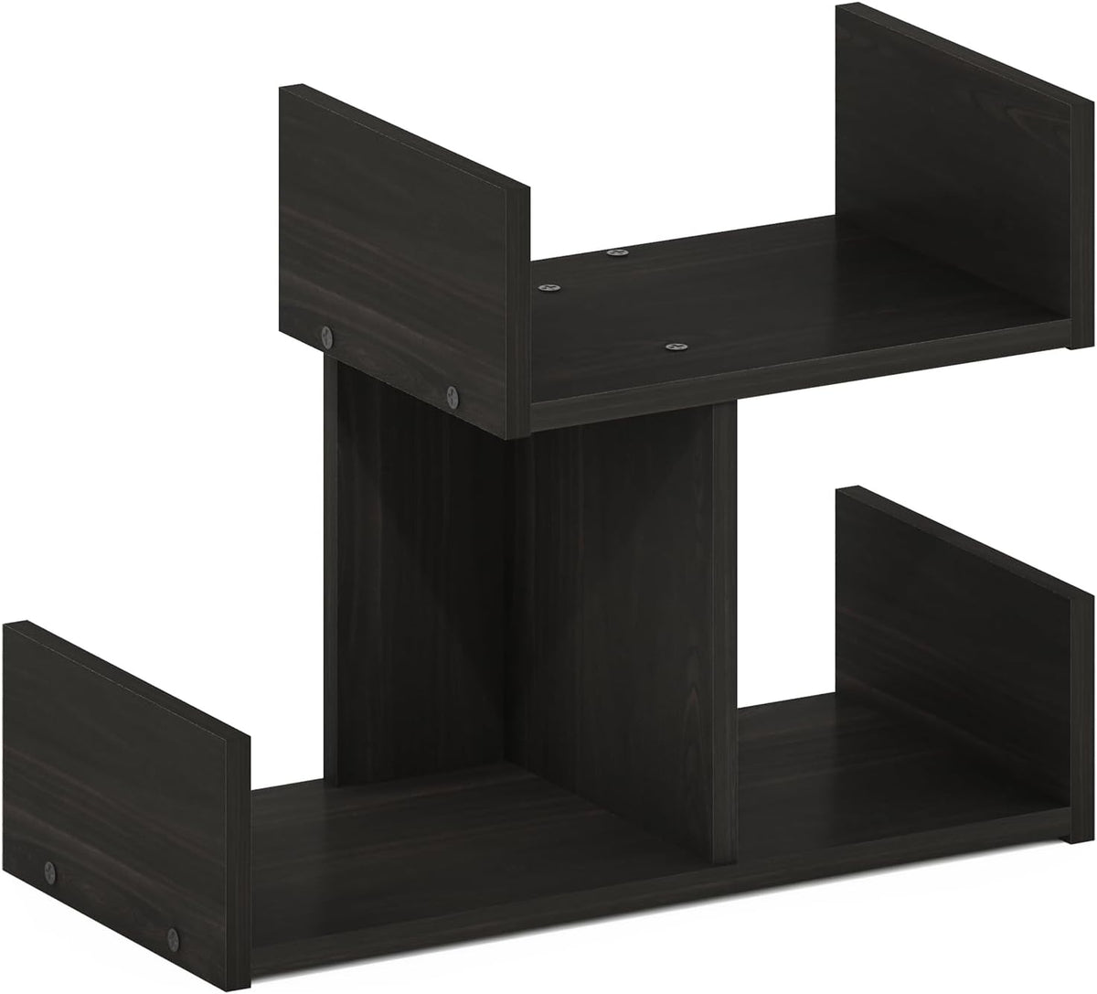 Compact Espresso Two-Tier Desktop Organizer with Open Compartments